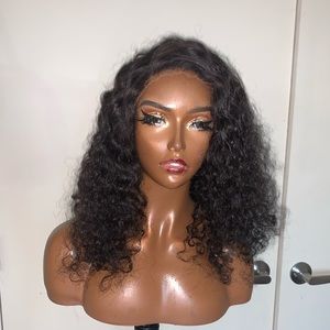 18” deep curly lace front wig